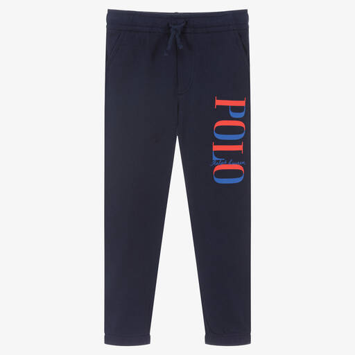 Polo Ralph Lauren-Bas de jogging bleu en coton garçon | Childrensalon Outlet