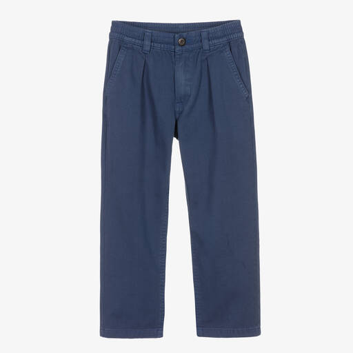 Ralph Lauren-Boys Navy Blue Cotton Trousers | Childrensalon Outlet