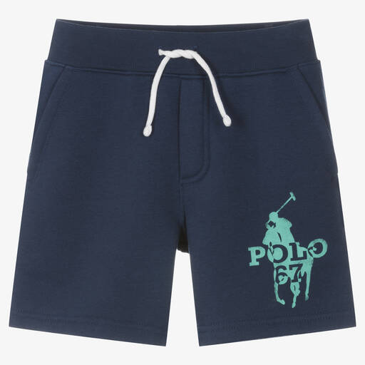 Polo Ralph Lauren-Boys Navy Blue Jersey Shorts | Childrensalon Outlet