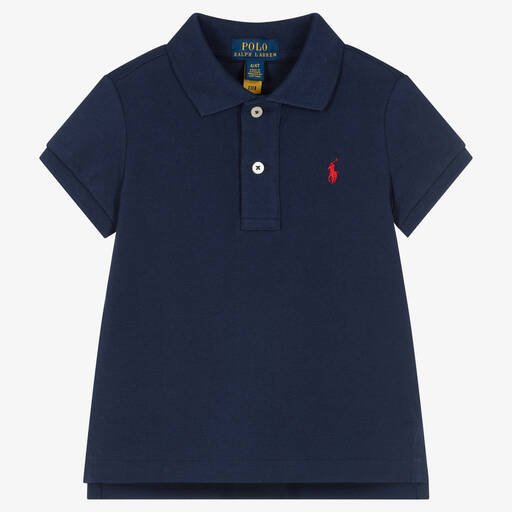 Polo Ralph Lauren-Boys Navy Blue Logo Polo Shirt | Childrensalon Outlet