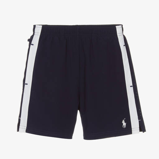 Polo Ralph Lauren-Boys Navy Blue Logo Wimbledon Shorts | Childrensalon Outlet