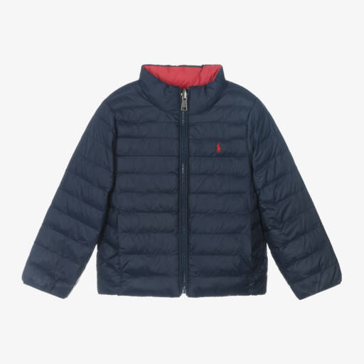 Ralph Lauren-Boys Navy & Red Reversible Coat | Childrensalon Outlet