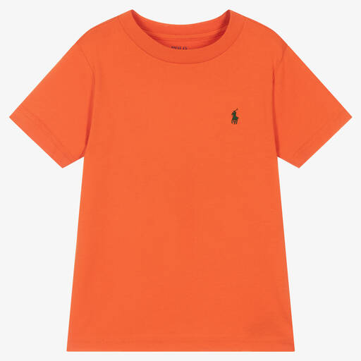 Polo Ralph Lauren-Boys Orange Logo T-Shirt | Childrensalon Outlet