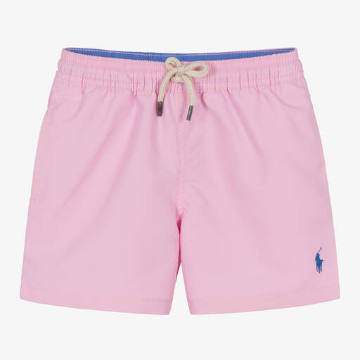 Polo Ralph Lauren-Boys Pink Logo Swim Shorts | Childrensalon Outlet