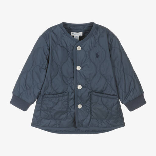 Ralph Lauren-Boys Quilted Navy Jacket | Childrensalon Outlet