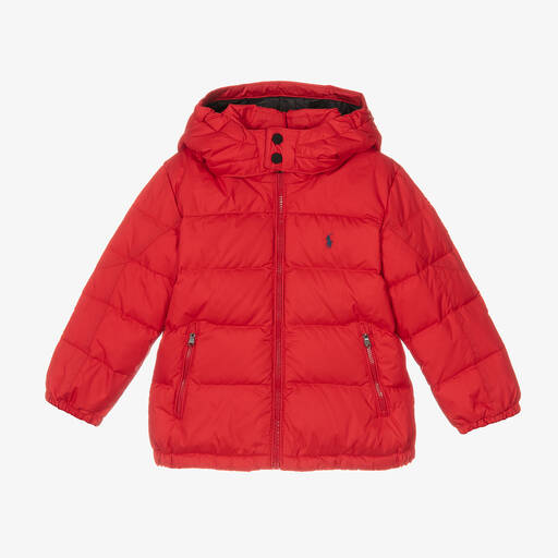 Polo Ralph Lauren-Boys Red Down Puffer Jacket | Childrensalon Outlet