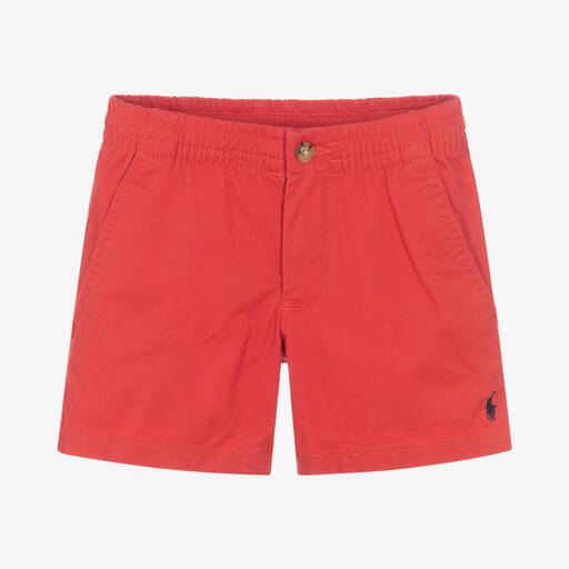 Поло Ralph Lauren-Красные шорты из саржи | Childrensalon Outlet