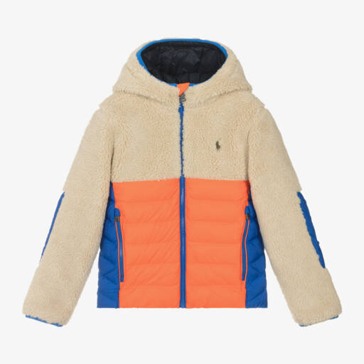 Ralph Lauren-Boys Sherpa Fleece Colourblock Jacket | Childrensalon Outlet