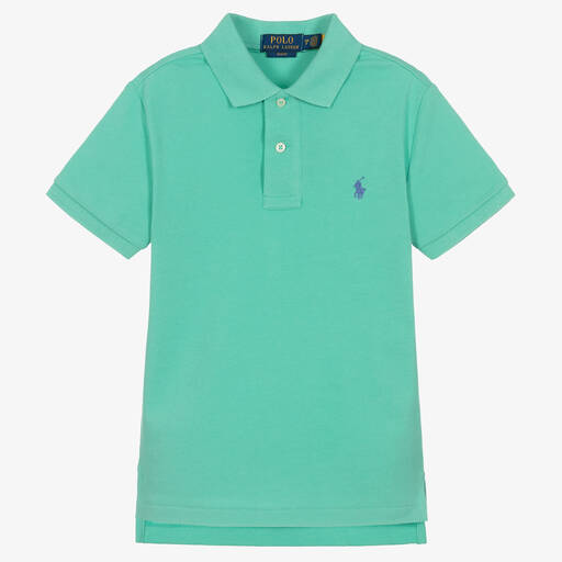 Ralph Lauren-Boys Turquoise Green Polo Shirt | Childrensalon Outlet
