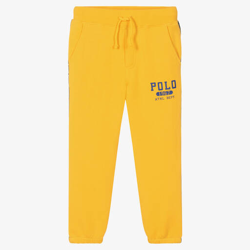 Поло Ralph Lauren-Желтые хлопковые джоггеры для мальчиков | Childrensalon Outlet