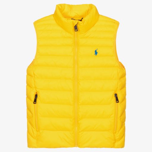 Polo Ralph Lauren-Boys Yellow Logo Gilet | Childrensalon Outlet