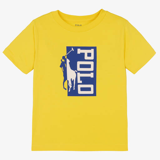 Поло Ralph Lauren-Желтая хлопковая футболка оversize | Childrensalon Outlet