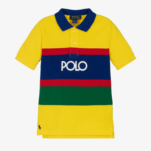 Ralph Lauren-Gelbes gestreiftes Poloshirt | Childrensalon Outlet