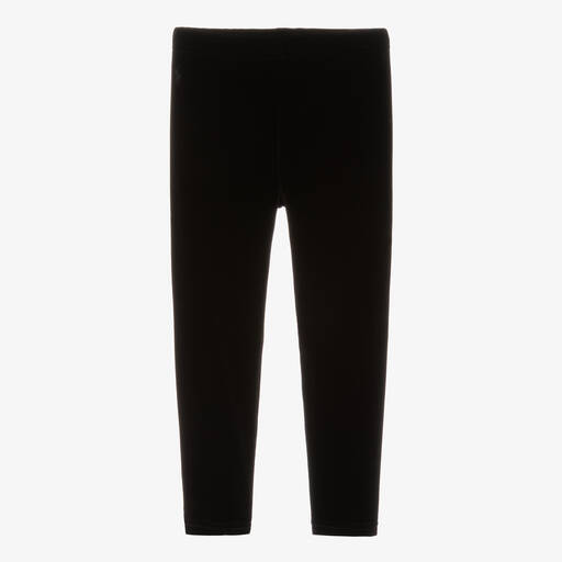 Ralph Lauren-Girls Black Velour Leggings | Childrensalon Outlet