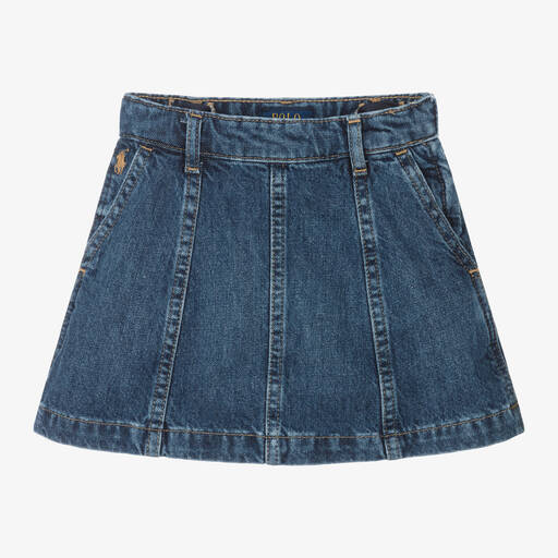 Ralph Lauren-Girls Blue Denim Skirt | Childrensalon Outlet