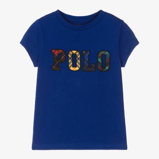Polo Ralph Lauren-Girls Blue Logo T-Shirt | Childrensalon Outlet