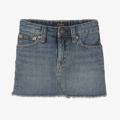 Ralph Lauren-Blauer Jeansrock mit Waschung | Childrensalon Outlet