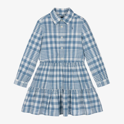Ralph Lauren-Girls Checked Cotton Shirt Dress | Childrensalon Outlet