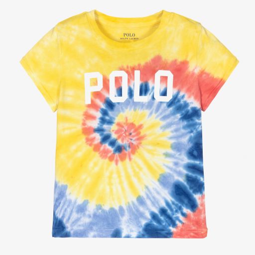 Polo Ralph Lauren-Girls Cotton Tie Dye T-Shirt | Childrensalon Outlet