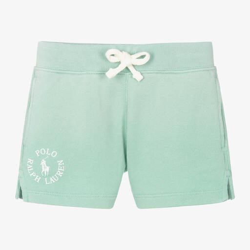 Ralph Lauren-Girls Green Cotton Shorts | Childrensalon Outlet