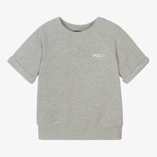Polo Ralph Lauren-Girls Grey Jersey Sweatshirt | Childrensalon Outlet