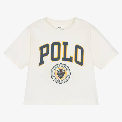 Ralph Lauren-Кремовая хлопковая футболка | Childrensalon Outlet