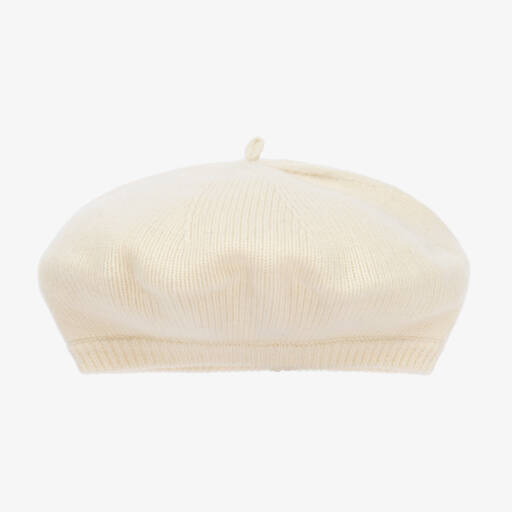 Ralph Lauren-Girls Ivory Knitted Wool Beret | Childrensalon Outlet