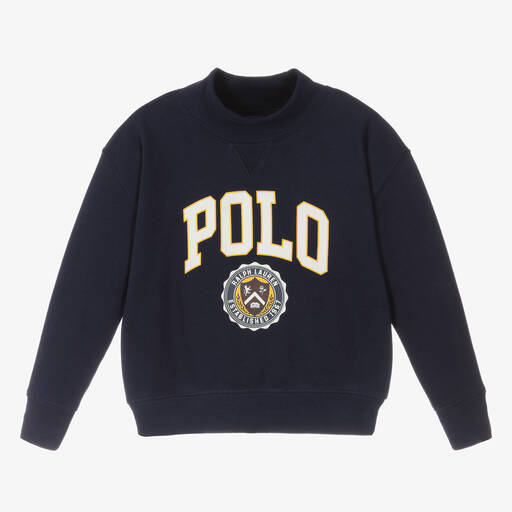 Ralph Lauren-Синий свитшот поло из хлопка | Childrensalon Outlet