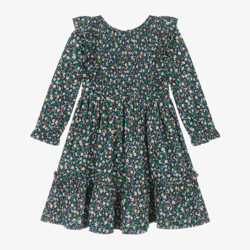 Ralph Lauren-Girls Navy Floral Cotton Dress | Childrensalon Outlet