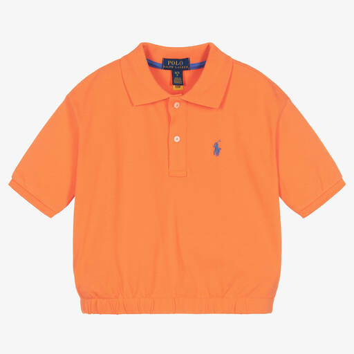 Ralph Lauren-Polo orange en coton pour fille | Childrensalon Outlet