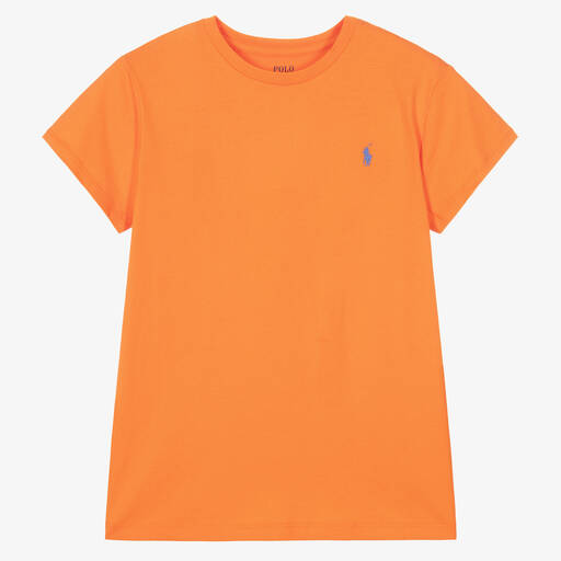 Ralph Lauren-تيشيرت تينز بناتي قطن لون برتقالي | Childrensalon Outlet