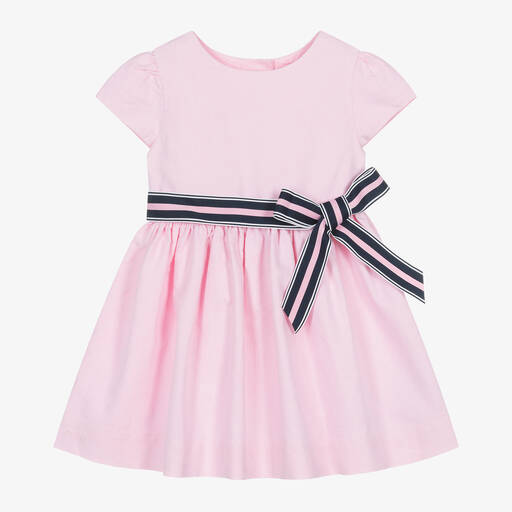Ralph Lauren-فستان قطن لون زهري للمولودات | Childrensalon Outlet