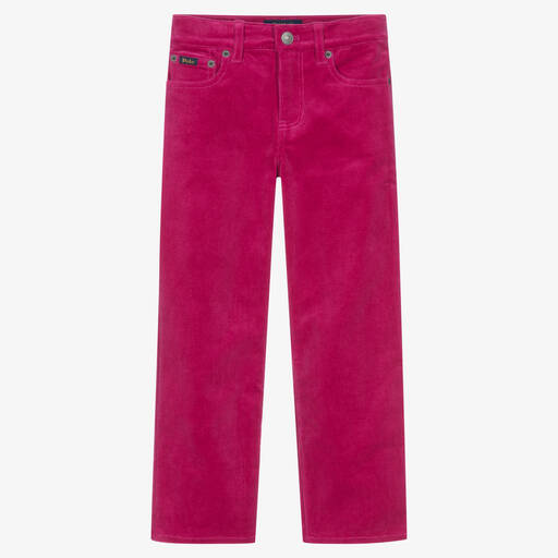 Ralph Lauren-Girls Pink Cotton Corduroy Jeans | Childrensalon Outlet