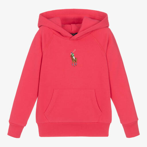 Ralph Lauren-Girls Pink Cotton Hoodie | Childrensalon Outlet