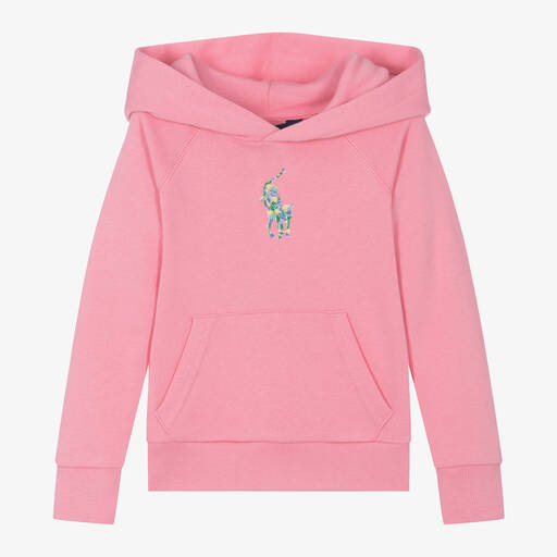 Ralph Lauren-Girls Pink Cotton Hoodie | Childrensalon Outlet