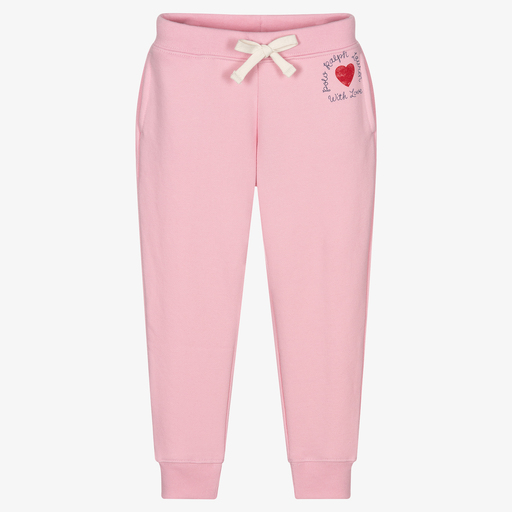 Ralph Lauren-Bas de jogging rose en coton Fille | Childrensalon Outlet