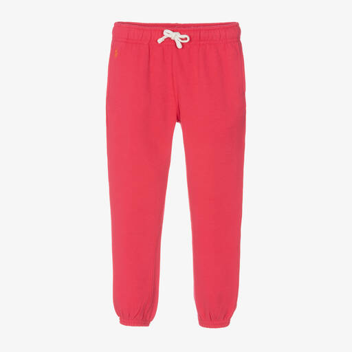 Ralph Lauren-Girls Pink Cotton Joggers | Childrensalon Outlet