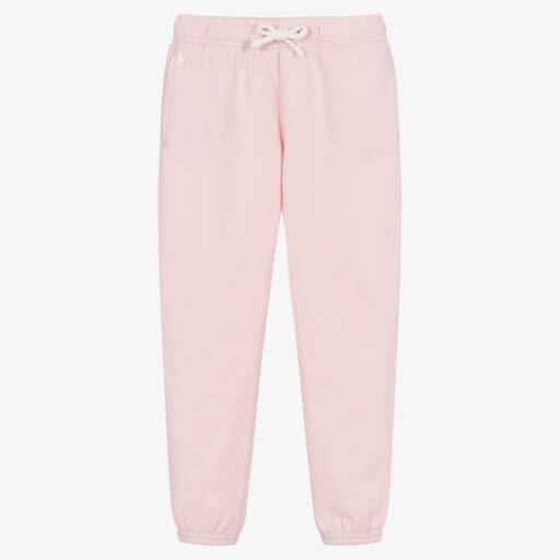 Ralph Lauren-Girls Pink Cotton Joggers | Childrensalon Outlet