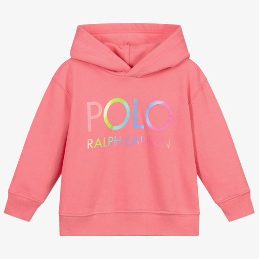 Polo Ralph Lauren-Sweat à capuche rose en coton Fille | Childrensalon Outlet
