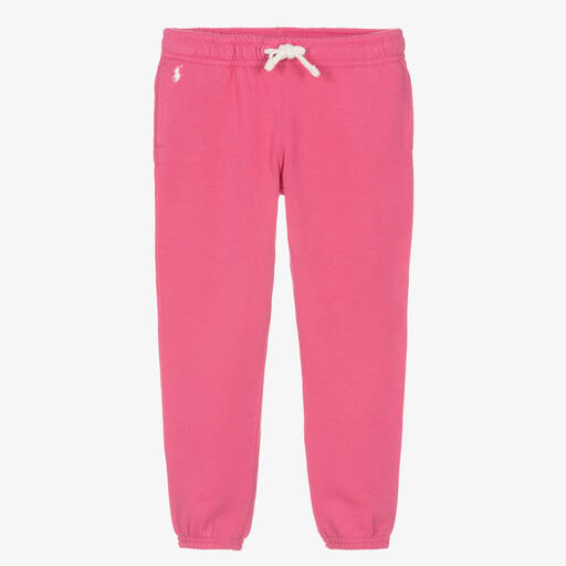 Polo Ralph Lauren-Girls Pink Cotton Logo Joggers | Childrensalon Outlet