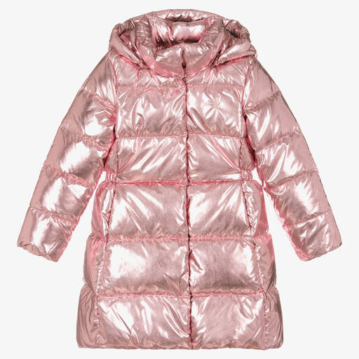 Ralph Lauren-Girls Pink Down-Filled Puffer Coat | Childrensalon Outlet