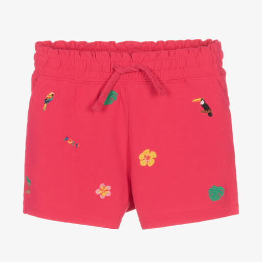 Ralph Lauren-Girls Pink Embroidered Cotton Shorts | Childrensalon Outlet