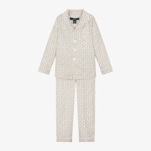 Ralph Lauren-Girls Pink Floral Cotton Nightwear | Childrensalon Outlet