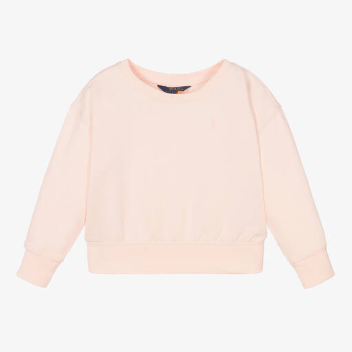 Polo Ralph Lauren-Girls Pink Logo Boxy Sweatshirt | Childrensalon Outlet