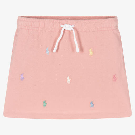Polo Ralph Lauren-Girls Pink Piqué Skirt | Childrensalon Outlet