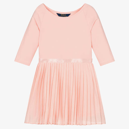 Polo Ralph Lauren-Girls Pink Pleated Ballet Dress | Childrensalon Outlet