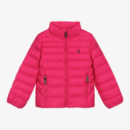Polo Ralph Lauren-Girls Pink Puffer Jacket | Childrensalon Outlet