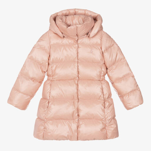 Ralph Lauren-Girls Pink Quilted Hooded Coat | Childrensalon Outlet