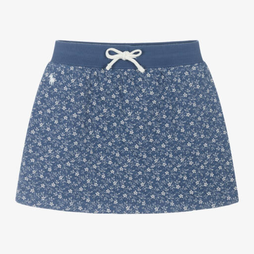 Ralph Lauren-Girls Quilted Floral Blue Skirt | Childrensalon Outlet