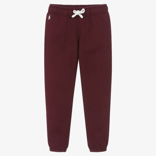 Ralph Lauren-Girls Red Cotton Joggers | Childrensalon Outlet
